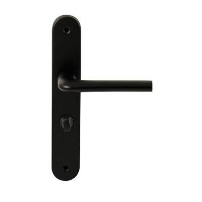 Hardbrass Deurkruk Samos op ovaal langschild WC63/8mm - zwart