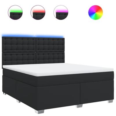 Boxspring met matras kunstleer zwart 180x200 cm