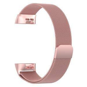 Fitbit Charge 3 & 4 milanese bandje - Maat: Large - Rosé goud