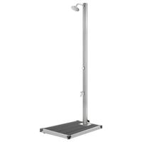 VidaXL Buitendouche met grijze basis 220 cm roestvrij staal - thumbnail