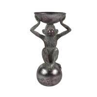 Beeld aap zilverkleurig 26cm - thumbnail
