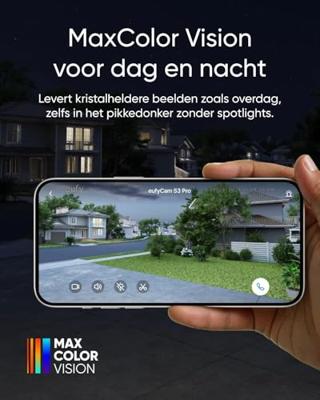 eufy Security eufyCam S3 Pro 2-Cam Kit Solar Beveiligingscamera Outdoor Draadloos met Zonnepaneel, Kleur Nachtzicht, 4K, Forever Power 2.0, Gezichtsherkenning AI, uitbreidbare lokale opslag, geen