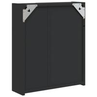 Badkamerkast met spiegel en LED 45x13x52 cm zwart - thumbnail