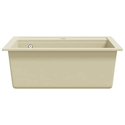 VidaXL Gootsteen enkele bak graniet beige