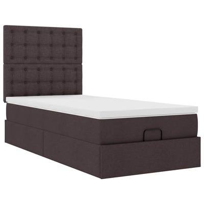 Ottoman bed met matras 180x200cm stof donkerbruin