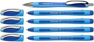 Schneider balpen Slider Memo, extra breed, blauw, 4 stuks + 1 Rave GRATIS Schneider balpen Slider Memo, extra breed, blauw, 4 stuks + 1 Rave GRATIS
