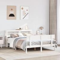 Bedframe zonder matras massief grenenhout wit 140x200 cm - thumbnail