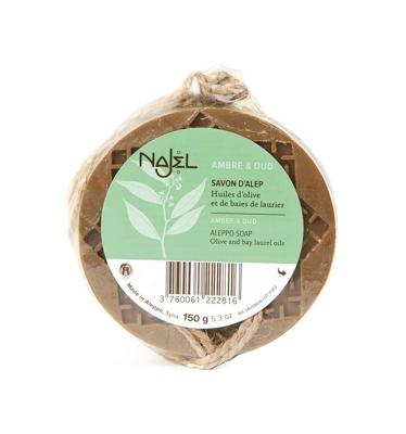 Najel Aleppo Aleppo zeep amber oud aroma aan koord 150 Gram