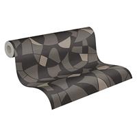 AS Creation Antigua - Zwart - Geometrisch Behang - 390934 - thumbnail