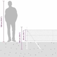 VidaXL Afrasteringspaal grijs 25 x 0,5 m (36 mm gaas) staal - thumbnail