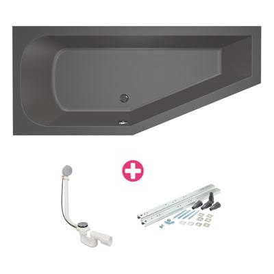 Hoekbad Xenz Lagoon Compact 160x75x45 cm Links Antraciet Hoekbad Xenz Lagoon Compact 160x75x45 cm Links Antraciet