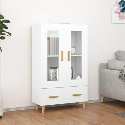Hoge kast 70x31x115 cm bewerkt hout wit