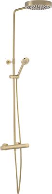 Ben Engraved Cross regendoucheset Ø25cm geborsteld messing pvd Ben Engraved Cross regendoucheset Ø25cm geborsteld messing pvd