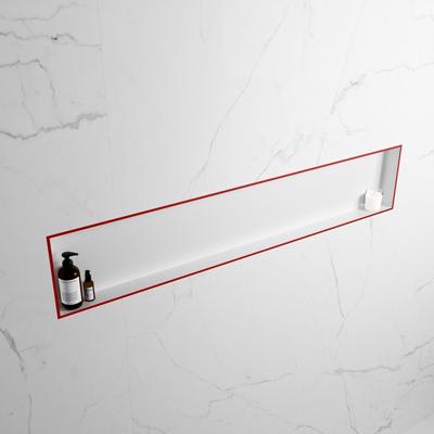 MONDIAZ EASY Nis 149,5x29,5cm in solid surface kleur Fire | Talc. 1 vak geschikt voor in- of opbouw MONDIAZ EASY Nis 149,5x29,5cm in solid surface kleur Fire | Talc. 1 vak geschikt voor in- of opbouw
