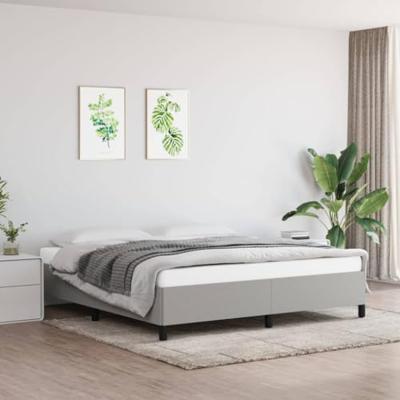 Bedframe zonder matras stof lichtgrijs 160x200 cm