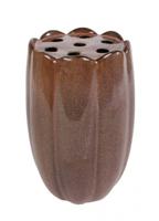 Vaas Roos L bruin aardew 13x13x20cm - thumbnail