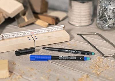 Permanente markeerstift Faber-Castell Multimark 1523 M Blauw (10 Stuks)