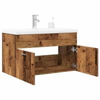 2-delige Badkamermeubelset bewerkt hout oud houtkleurig - thumbnail