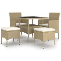 5-delige Loungeset poly rattan beige - thumbnail