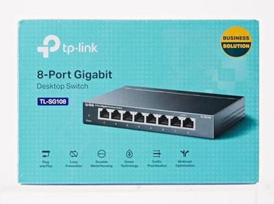 TP-Link TL-SG108 8-Port 10/100/1000Mbps Desktop Switch Switch Zwart - thumbnail