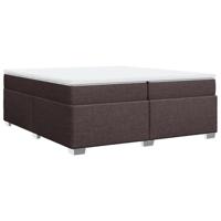 Boxspring met matras stof donkerbruin 200x200 cm - thumbnail