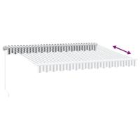 Luifel handmatig uittrekbaar 350x250 cm antraciet en wit - thumbnail