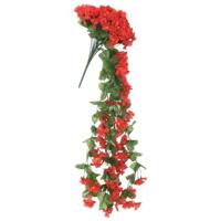 VidaXL Kerstslingers met bloemen 3 st 85 cm rood - thumbnail