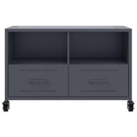 Tv-meubel 68x39x43,5 cm koudgewalst staal antracietkleurig - thumbnail