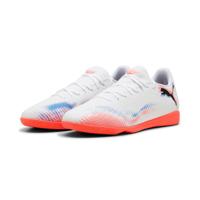 PUMA Future 8 Play Zaalvoetbalschoenen (IN) Wit Felrood Blauw - thumbnail