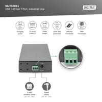 Digitus DA-70258-1 USB 3.0-hub 7 poorten Voor industriële toepassingen, Met metalen behuizing, Met status-LEDs, Voor intern en extern gebruik, Via PC - thumbnail