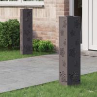 VidaXL Solar led pad licht 2 pcs zwart koudgewalst staal - thumbnail