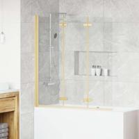 VidaXL Douche omhulsel goud 130 x 138 cm esg-glas en aluminium - thumbnail
