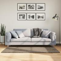 VidaXL Vloerkleed istan hoogpolig glanzend 80x150 cm grijs - thumbnail
