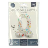 Folat BV Staande folieballon joyful party cijfer 0 -72cm - thumbnail