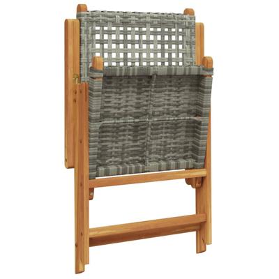 7-delige Tuinset poly rattan en massief hout grijs - thumbnail