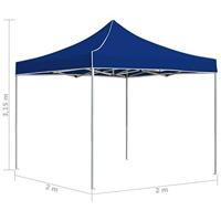 VidaXL Partytent professioneel inklapbaar 2x2 m aluminium blauw - thumbnail