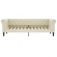 Slaapbank 90x200 cm kunstleer crèmekleurig - thumbnail