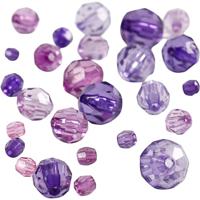 Creativ Company Facetkralen mix paars, 45 gram - thumbnail