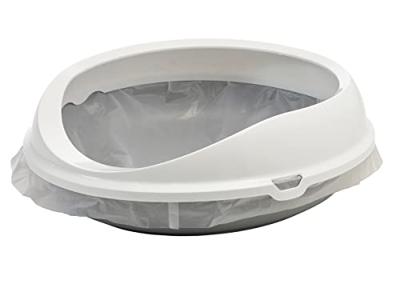 Kattenbak Figaro Ovaal Grijs/Wit