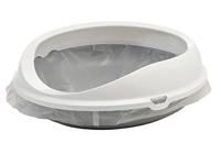 Kattenbak Figaro Ovaal Grijs/Wit - thumbnail
