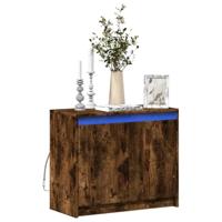 Dressoir met LED 72x34x61 cm bewerkt hout gerookt eikenkleurig - thumbnail