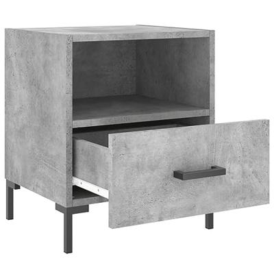 Nachtkastjes 2 st 40x35x47,5 cm bewerkt hout betongrijs