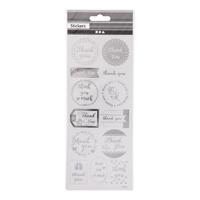 Creativ Company Stickers zilver thank you, 1 vel - thumbnail