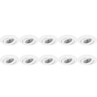 Ronde Aluminium Inbouwspot GU10 - 10 Stuks - Kantelbaar - Ø82mm - Wit - thumbnail