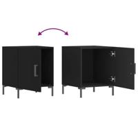 Nachtkastje 40x40x50 cm bewerkt hout zwart - thumbnail