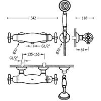 Douchemengkraan Tres Clasic Incl handdouche Chroom - thumbnail