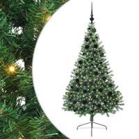 VidaXL Kunstmatig voorverlicht kerstboom met 300 led groen 180 cm pvc - thumbnail