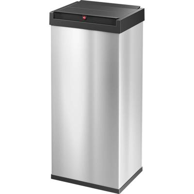Hailo Bix-Box Swing XL 8602110 Afvalbak 52 l RVS (l x b x h) 340 x 339 x 763 mm Zilver, Zwart Met zelfsluitende zwenkdeksel 1 stuk(s)