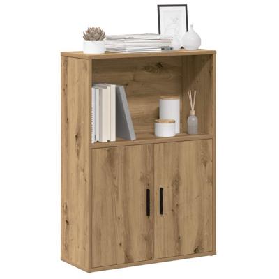 Boekenkast 60x24x85 cm bewerkt hout artisanaal eikenkleurig