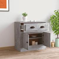 Dressoir 70x35,5x67,5 cm bewerkt hout betongrijs - thumbnail